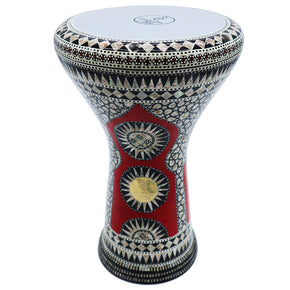 The 17'' Egyptian Red Spider Mother of pearl Gawharet El Fan Darbuka Doumbek