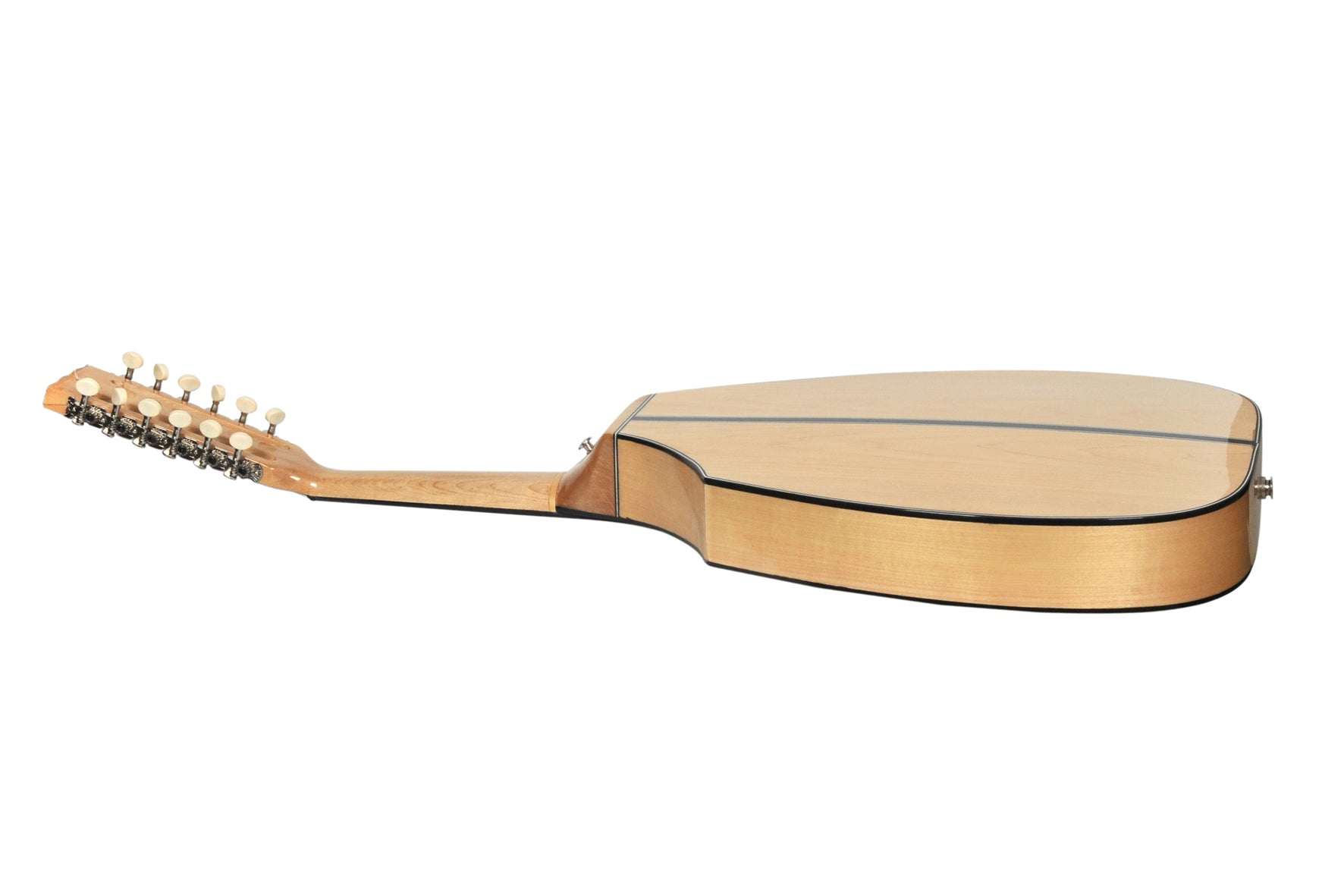 Professional Turkish Electric Acoustic Saz Baglama Maple Black Glossy with  Guitar Pegs, 6 Strings - Long Neck