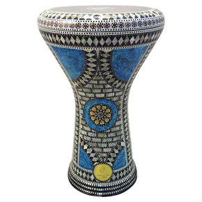 The Blue Salvia Gawharet El Fan 17" Mother of Pearl Darbuka